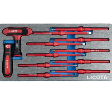 12PCS VDE INTERCHANGEABLE SCREWDRIVER & T-HANDLE SET